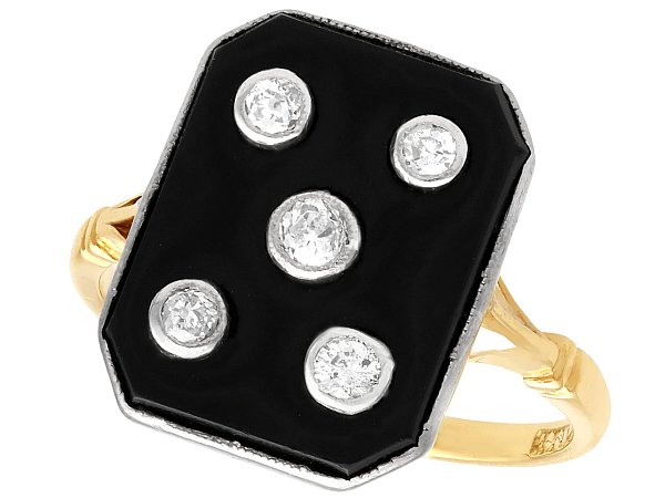 Onyx and Diamond Ring