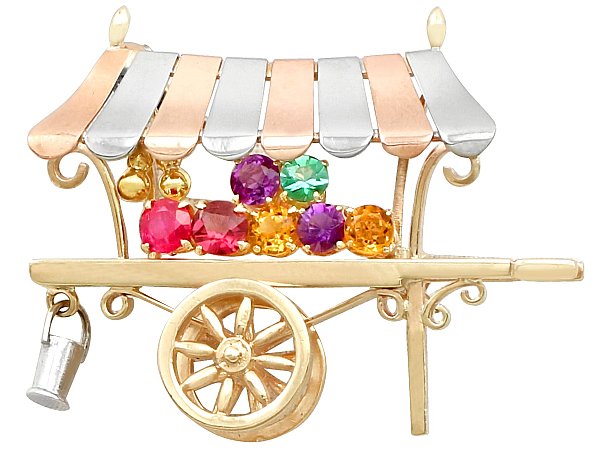 Vintage Cart Brooch 