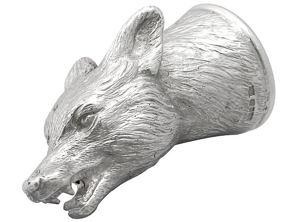 Sterling Silver Fox Head Stirrup Cup