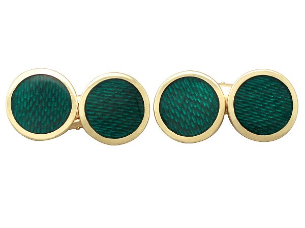 Green Enamel Cufflinks