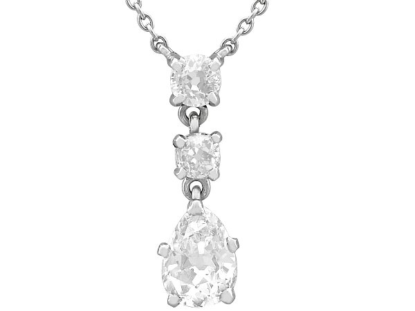 Pear Cut Diamond Necklace