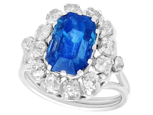 Blue Sapphire Cluster Ring
