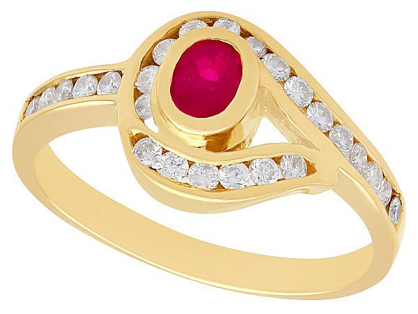 Yellow Gold Ruby and Diamond Ring