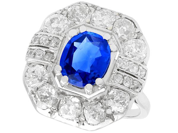antique sapphire cluster ring