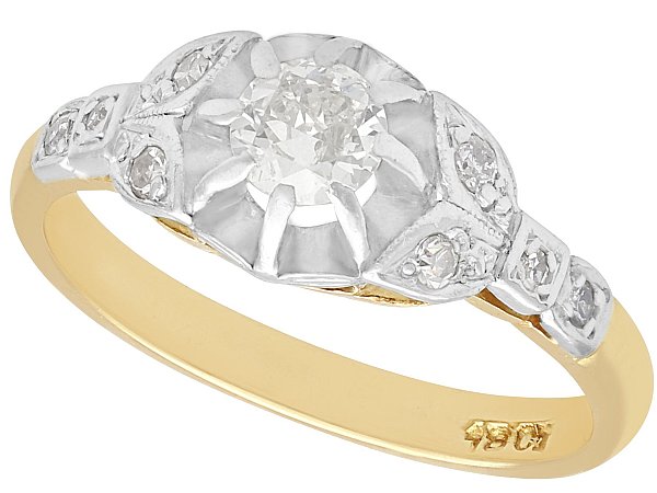hallmarked 18k yellow gold diamond ring