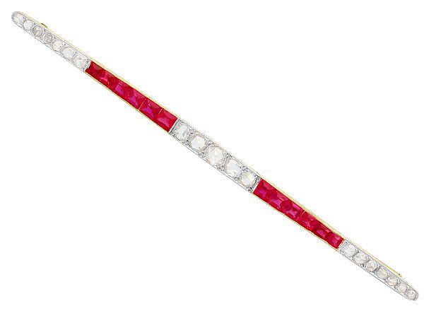 Ruby and Diamond Brooch
