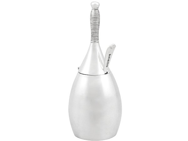Unusual Sterling Silver Mustard Pot 