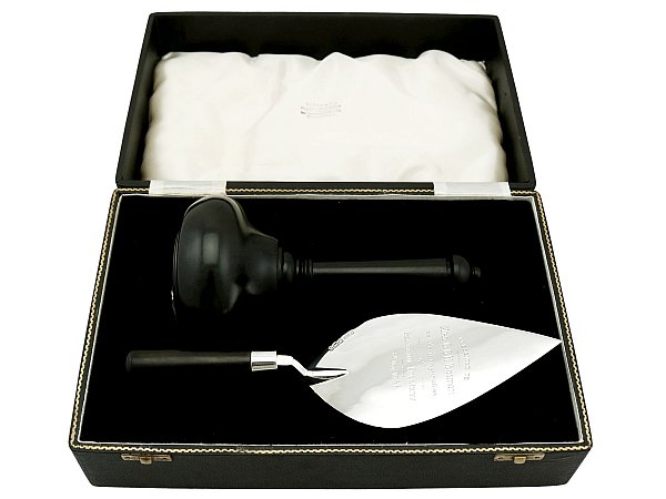 Silver Trowel and Mallet 