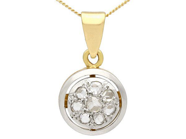Yellow Gold 1920s Diamond Pendant 