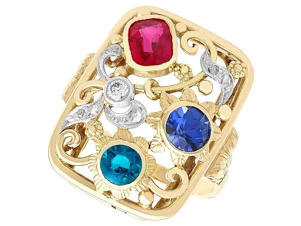 Vintage Multi Gemstone Ring
