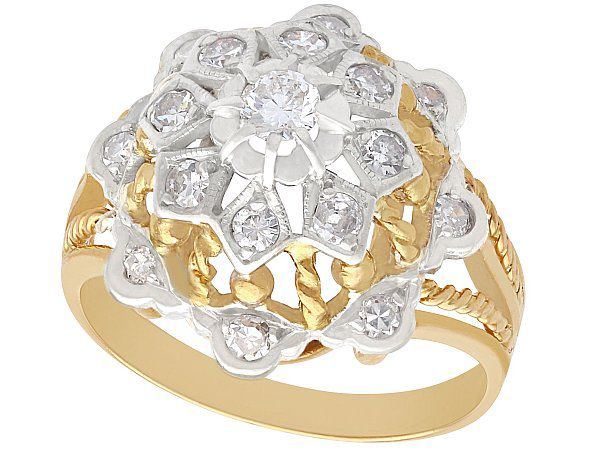 Vintage Gold Diamond Cluster Ring