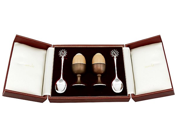 Silver and Enamel Salt and Pepper Set 