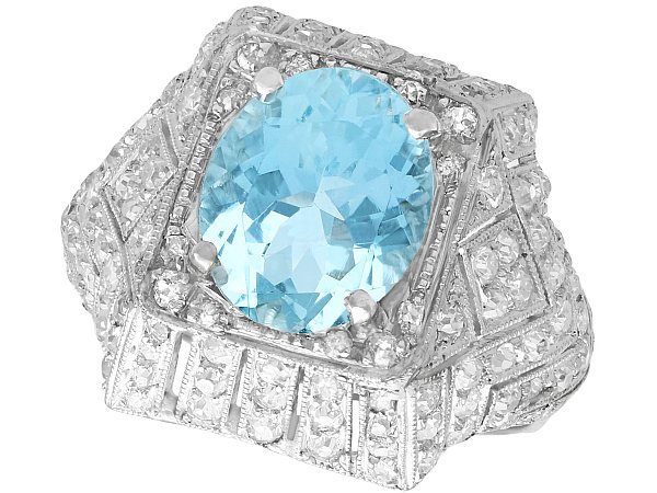 Aquamarine and Diamond Dress Ring