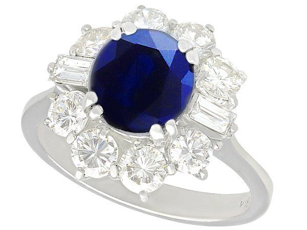1980s sapphire and diamond cluster ring