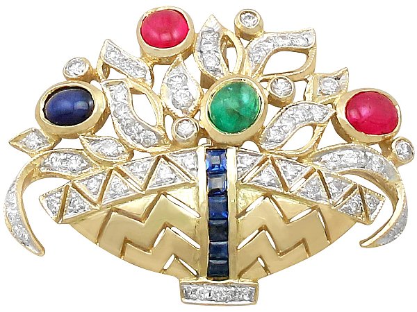 1960s gemstone brooch