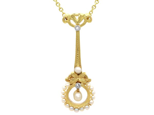 Antique Gold and Seed Pearl Necklace