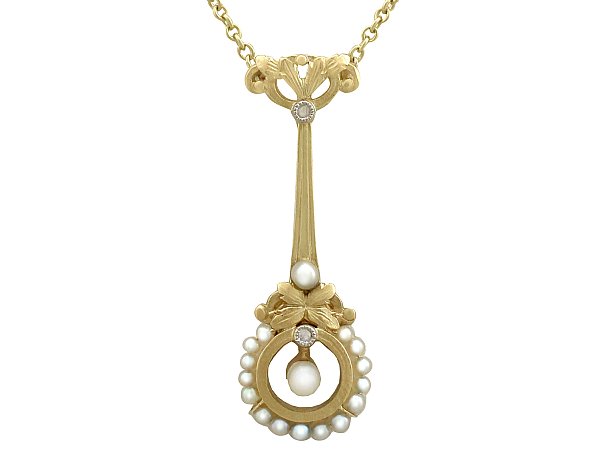 Antique Gold and Seed Pearl Necklace