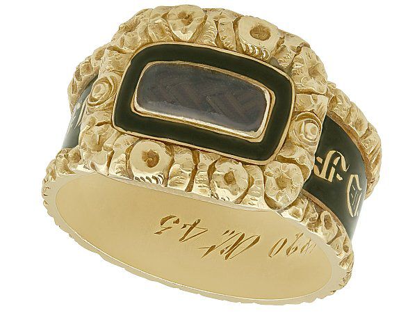 Mourning Ring with Hair 