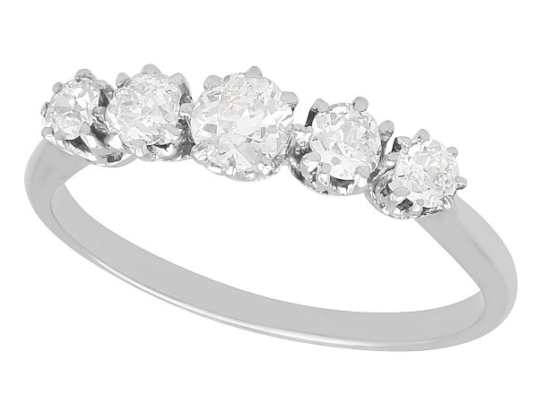 antique five stone diamond ring