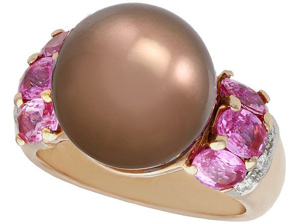 Pearl and Pink Sapphire Ring