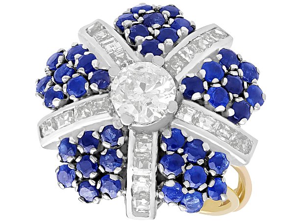 vintage sapphire and diamond cocktail ring for sale
