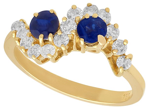 Sapphire and Diamond Twist Ring 