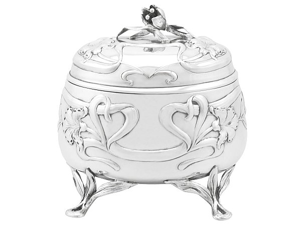 Art Nouveau Silver Tea Caddy