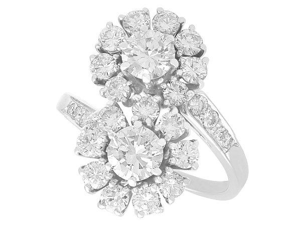 Vintage Diamond Twist Ring in White Gold for Sale