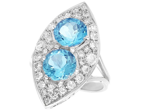 1950's aquamarine and diamond ring