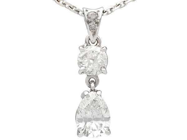vintage pear cut diamond pendant for sale