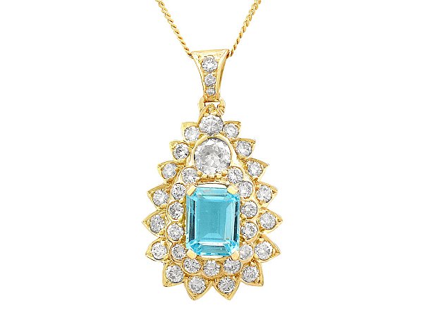 Topaz and Diamond Pendant for Sale