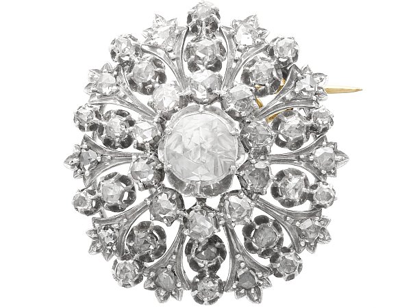 1880's Diamond Brooch For Sale