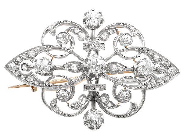 18ct Gold Antique Diamond Brooch for Sale