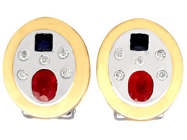 Ruby and Sapphire earrings
