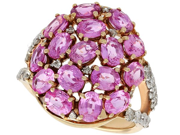 Pink Sapphire Ring with Diamonds
