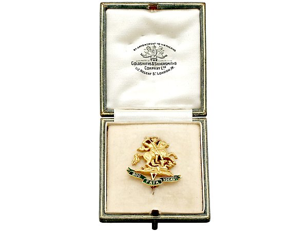 Gold Military Brooch