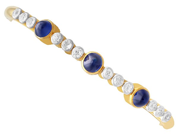 gold sapphire and diamond bangle