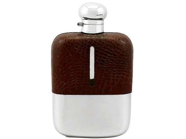 Large Crocodile Skin Hip Flask