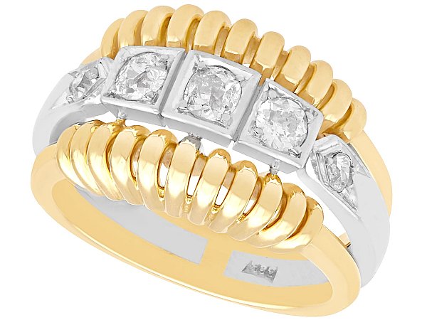 vintage yellow gold and diamond ring