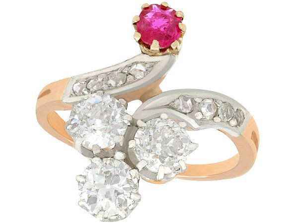 French Ruby and Diamond Ring