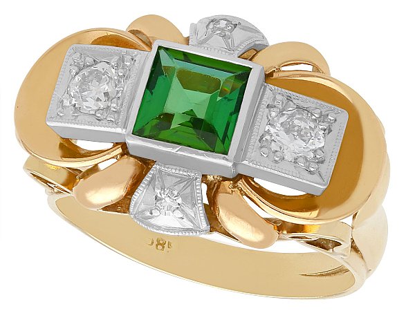 Diamond and Tourmaline Dress Ring for Sale