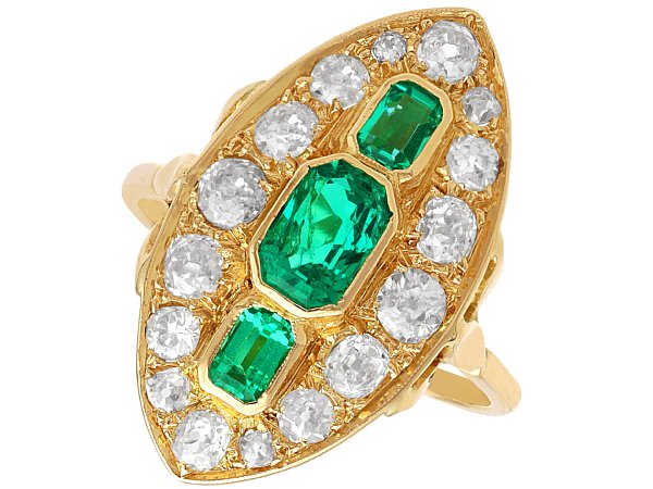 1930's emerald ring with diamonds