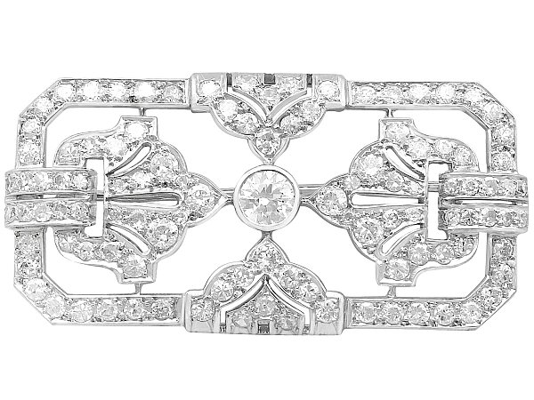 Antique Diamond Brooch in Platinum