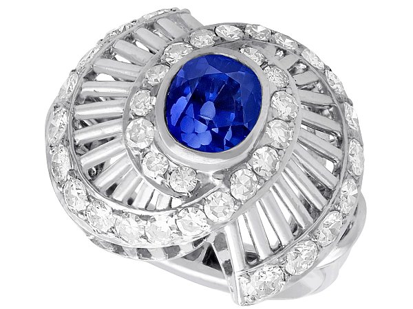Ceylon Sapphire Ring with Diamonds