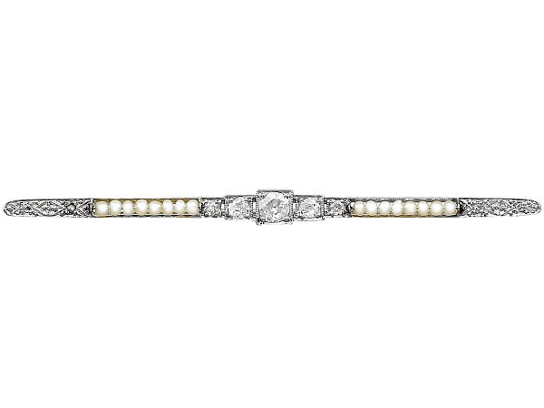 Antique Pearl Bar Brooch