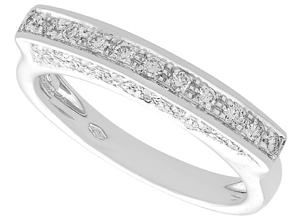 Unusual Half Eternity Ring in White Gold