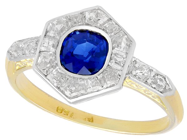 1920s Blue Sapphire and Diamond Dress Ring