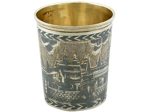 Russian Niello Enamel Beaker