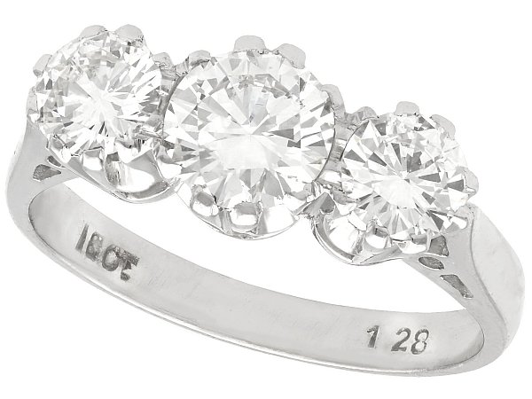 Trilogy Diamond Ring in White Gold