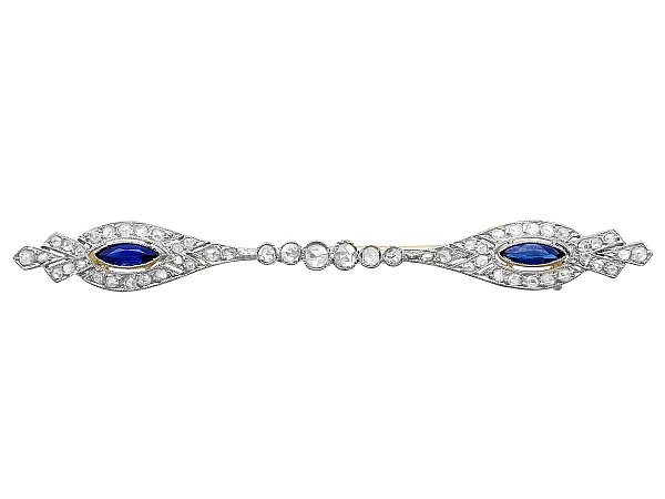 antique sapphire and diamond brooch